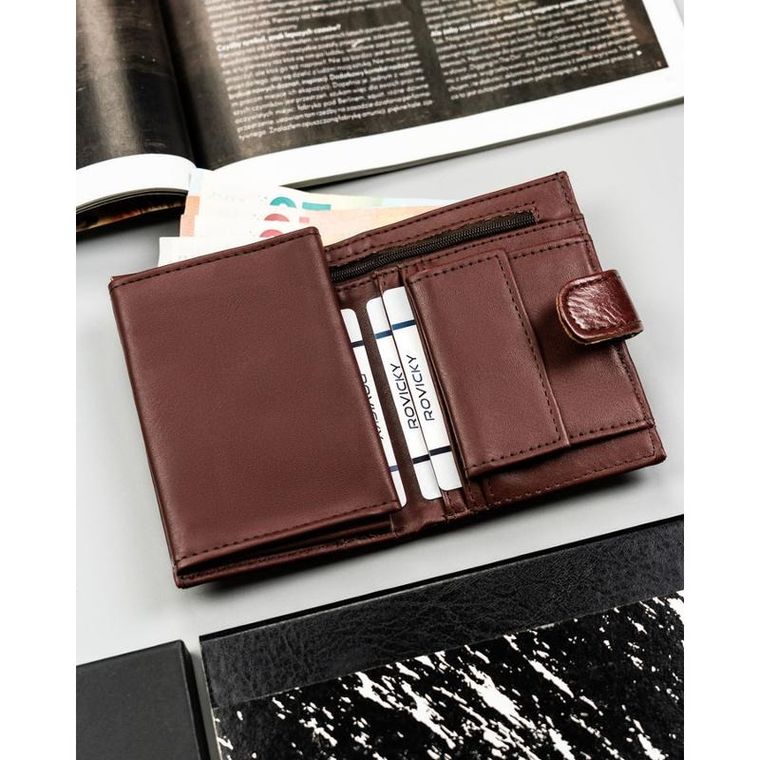 Portfel, brązowy, skóra ekologiczna, 4U Cavaldi