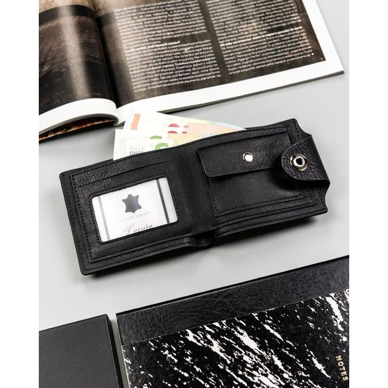 Portfel, brązowy, skóra ekologiczna, 4U Cavaldi