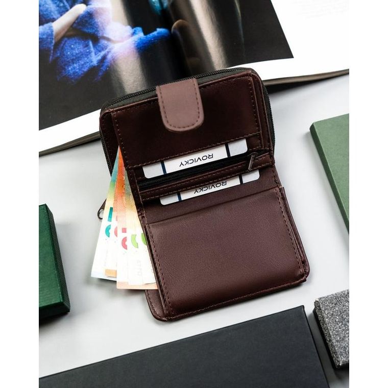 Portfel, brązowy, skóra ekologiczna, 4U Cavaldi