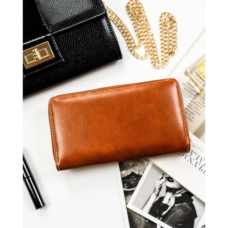 Portfel, brązowy, skóra ekologiczna, Peterson