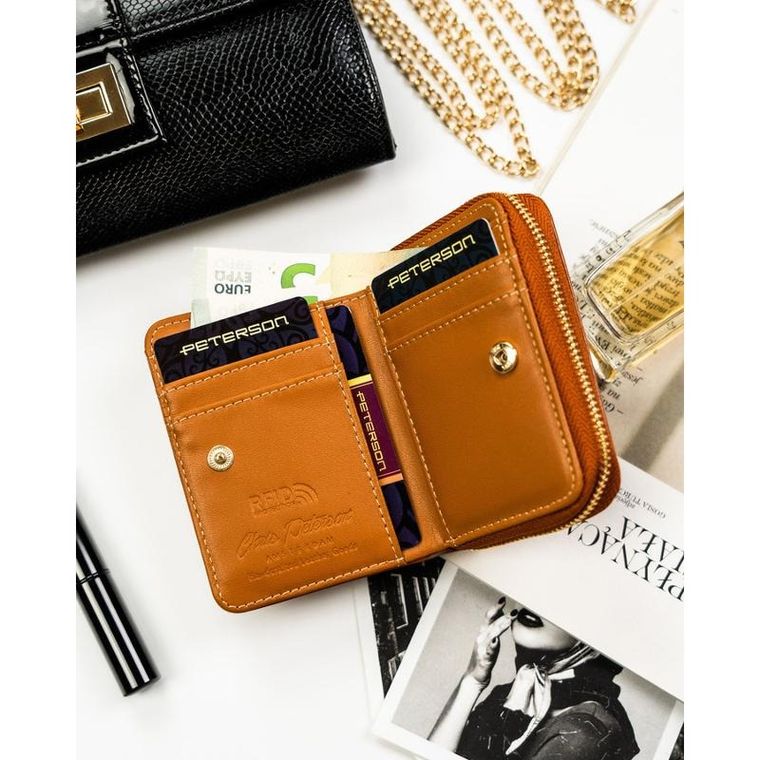 Portfel, brązowy, skóra ekologiczna, Peterson