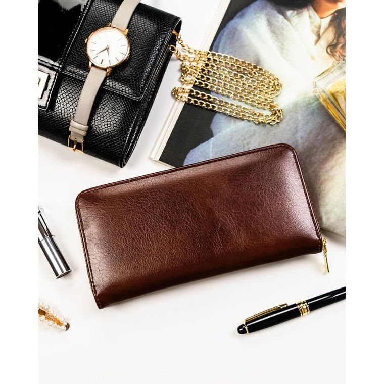 Portfel, brązowy, skóra ekologiczna, Rovicky