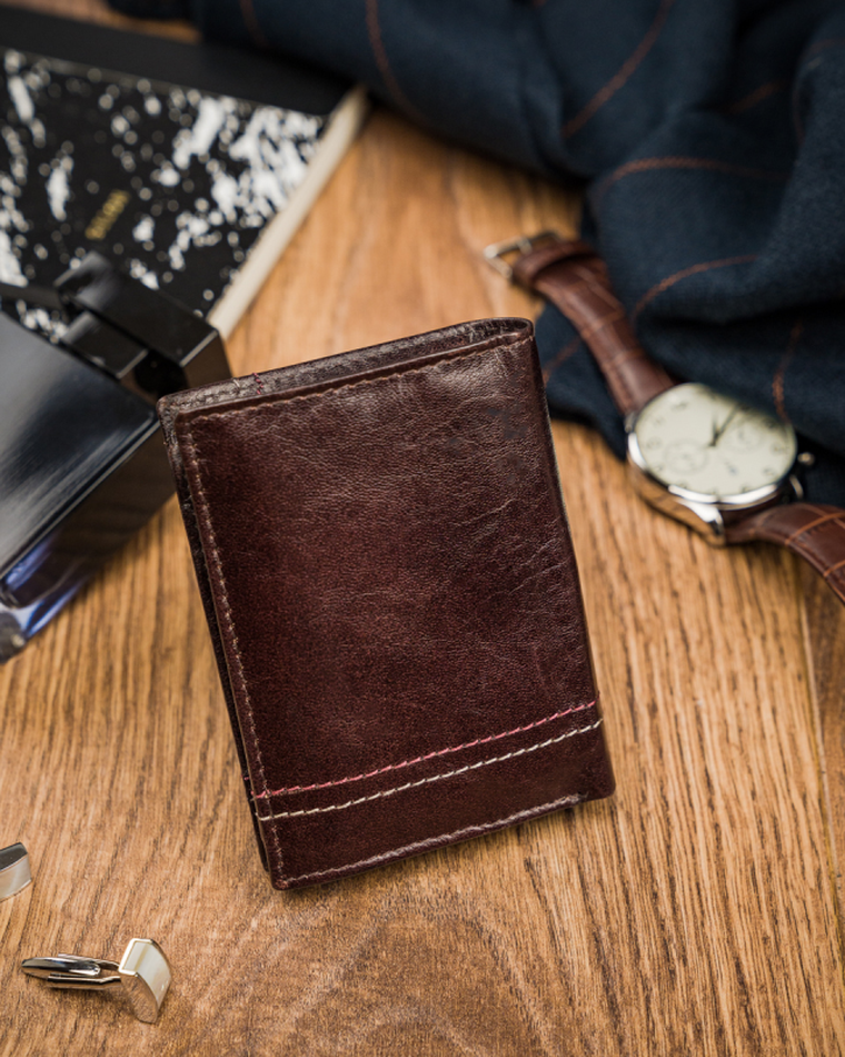 Portfel, brązowy, skórzany, Always Wild