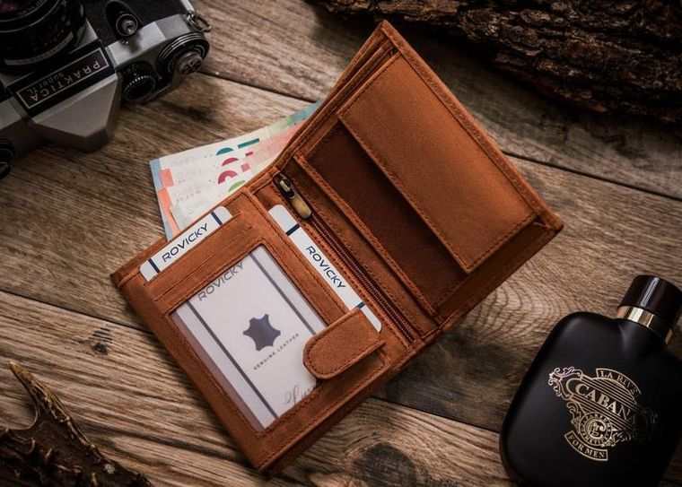 Portfel, brązowy, skórzany, Always Wild