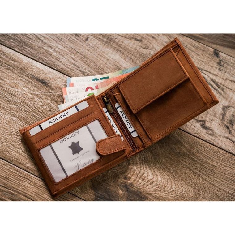 Portfel, brązowy, skórzany, Always Wild