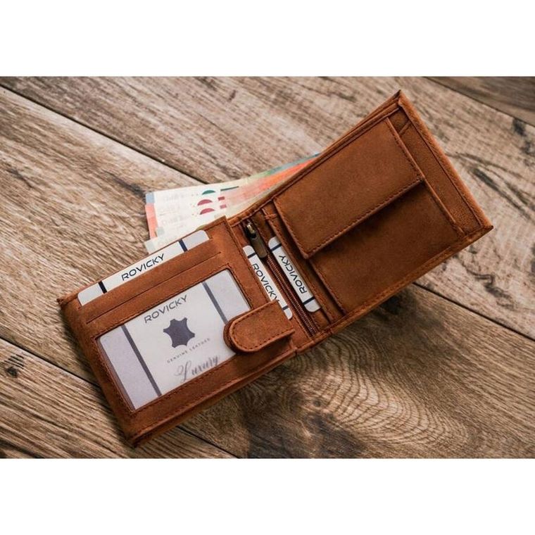 Portfel, brązowy, skórzany, Always Wild