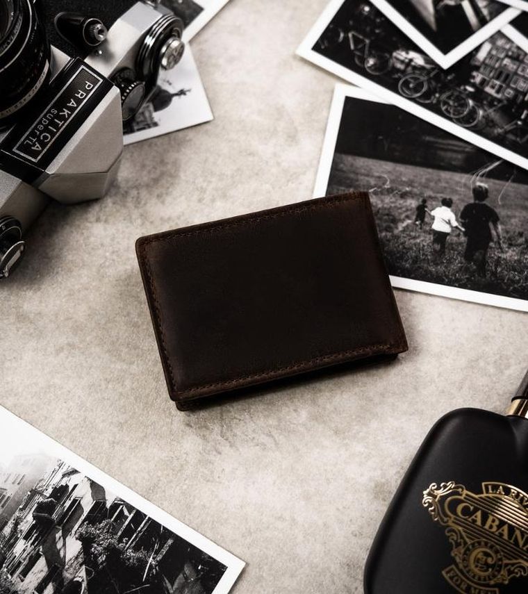 Portfel, brązowy, skórzany, Buffalo Wild