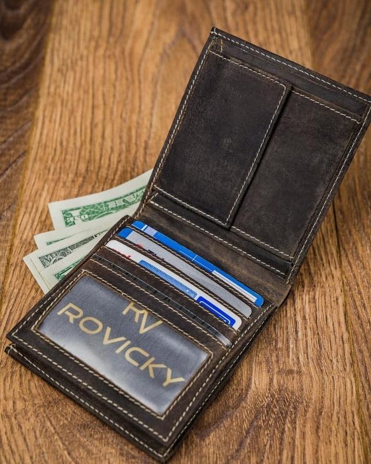 Portfel, brązowy, skórzany, Forever Young