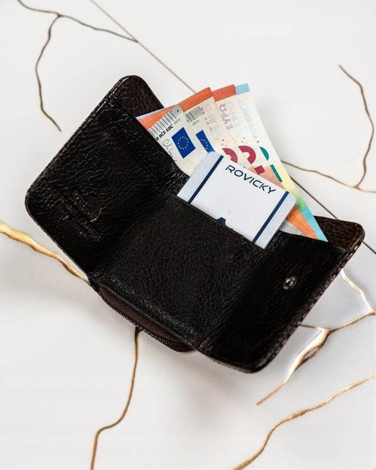 Portfel, brązowy, skórzany, Lorenti