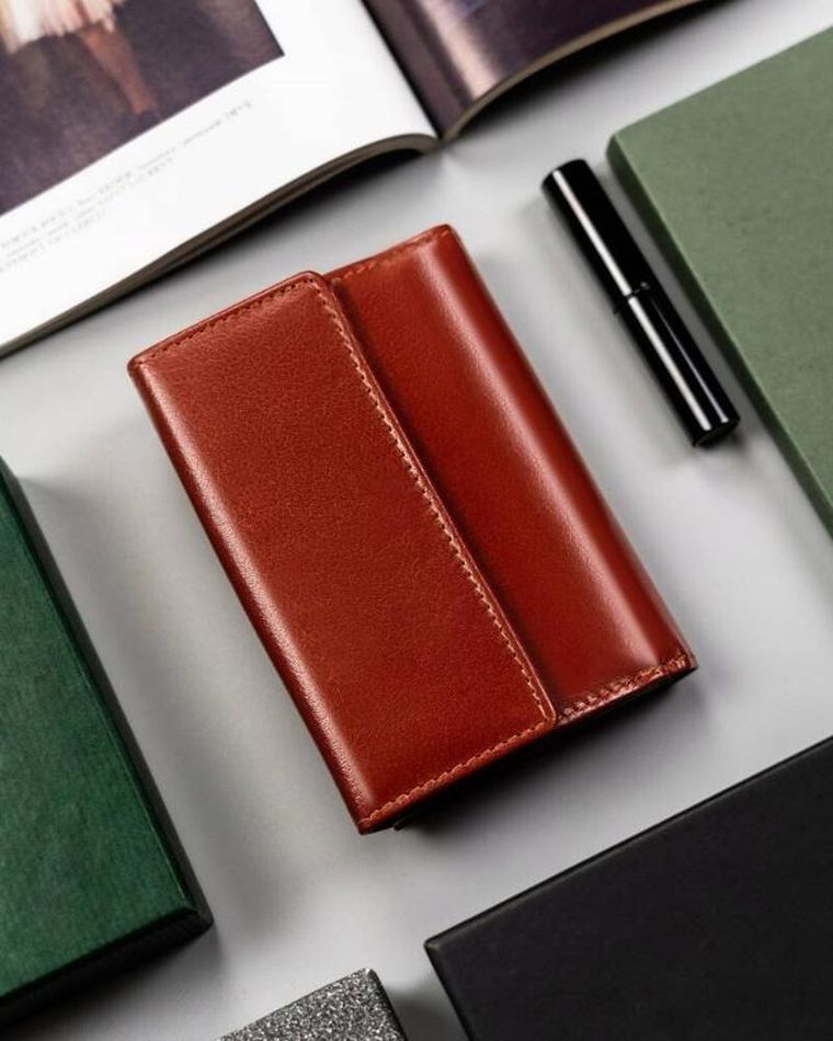 Portfel, brązowy, skórzany, Peterson