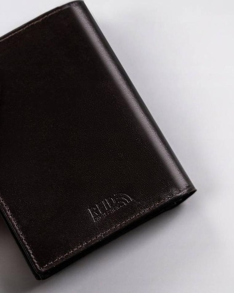 Portfel, brązowy, skórzany, Peterson