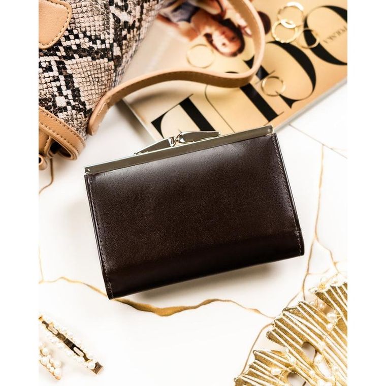 Portfel, brązowy, skórzany, Peterson