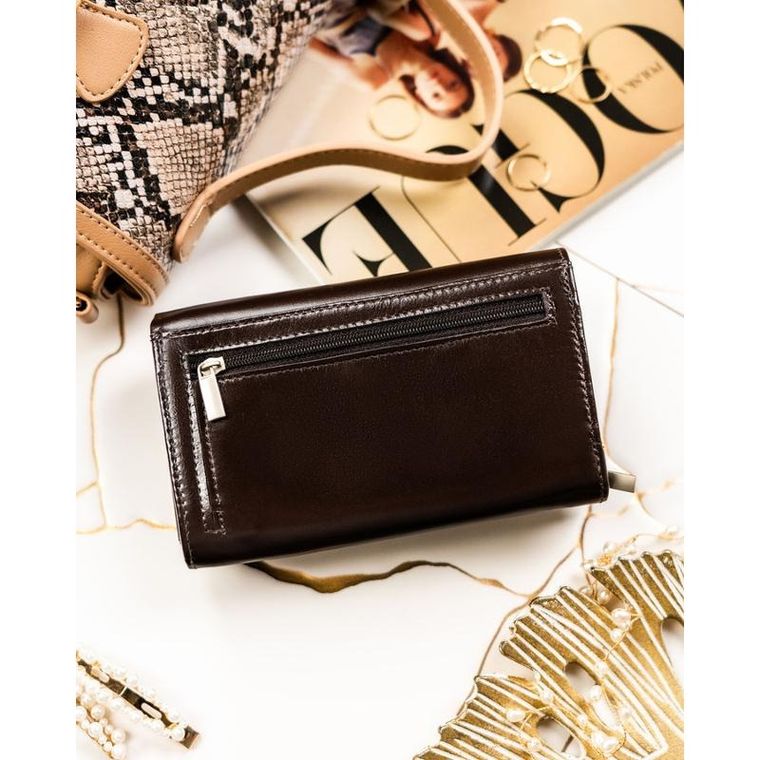 Portfel, brązowy, skórzany, Peterson