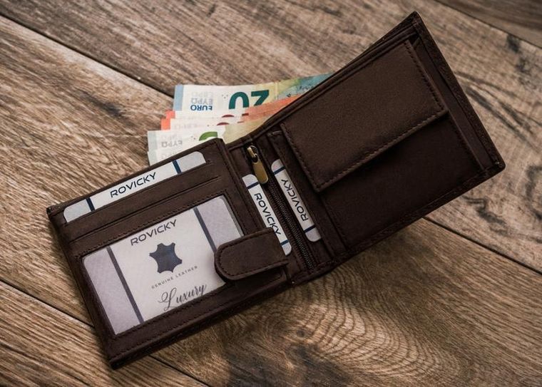Portfel, brązowy, skórzany, RFID, Always Wild