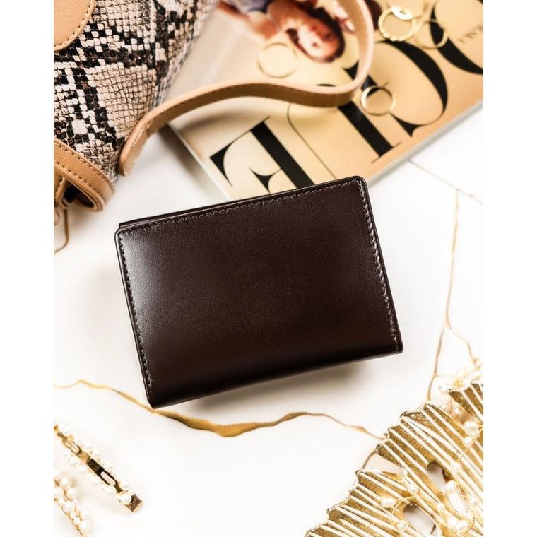 Portfel, brązowy, skórzany, RFID, Peterson