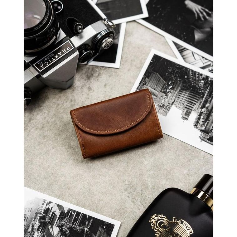 Portfel, brązowy, skórzany, RFID, Rovicky