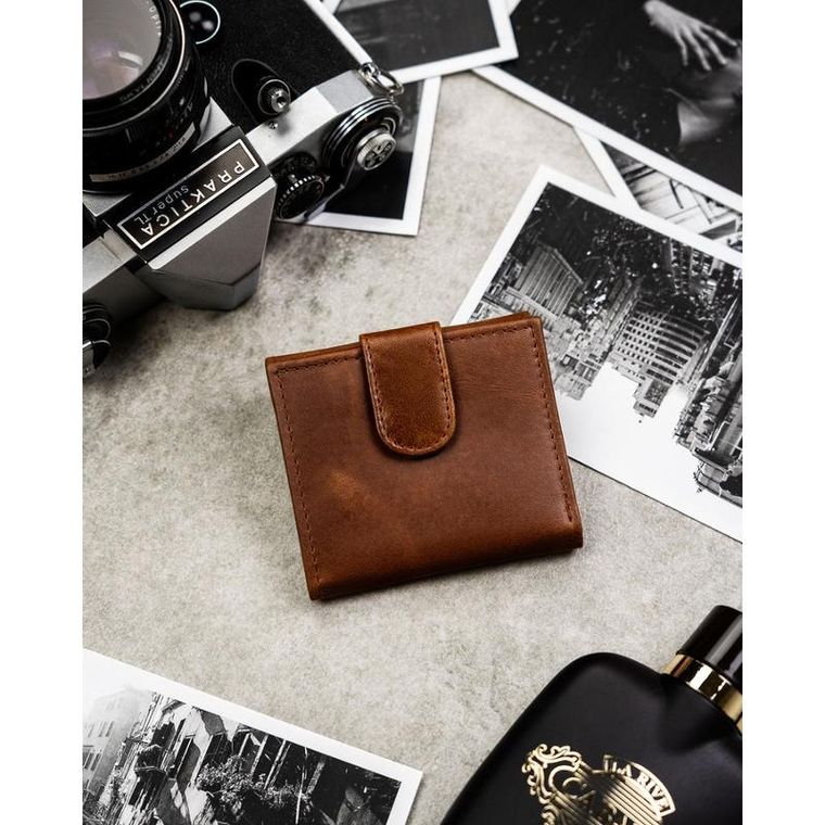 Portfel, brązowy, skórzany, Rovicky