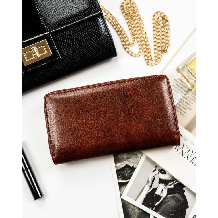 Portfel, ciemnobrązowy, skóra ekologiczna, Peterson