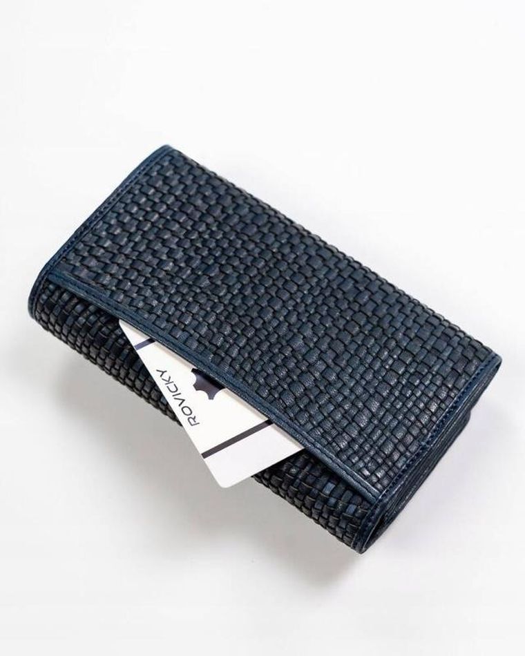 Portfel, ciemnoniebieski, skórzany, RFID, Rovicky