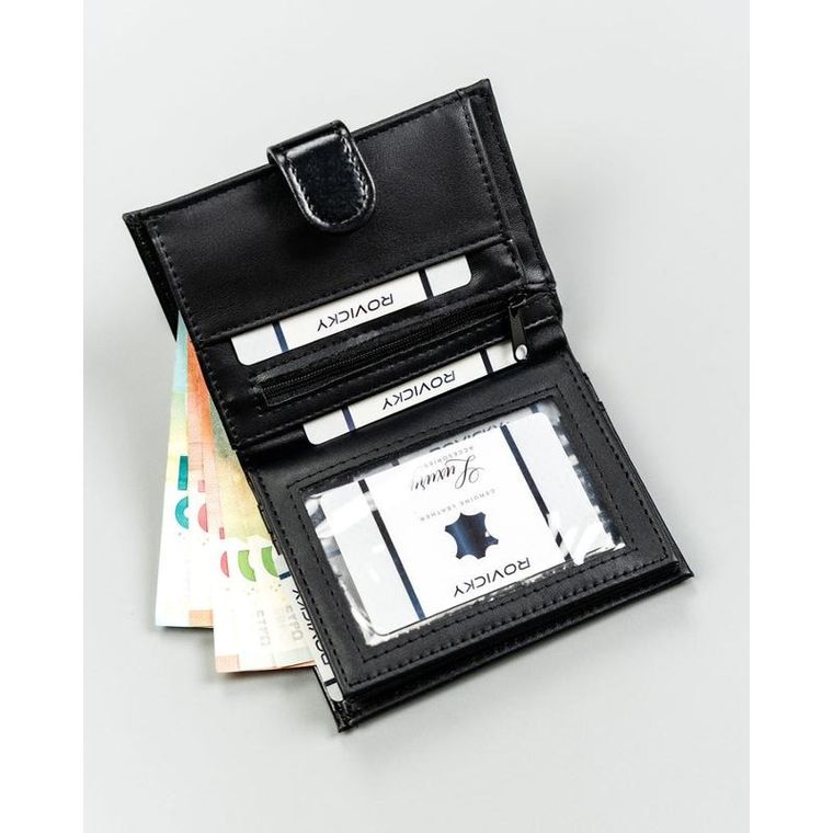 Portfel, czarny, skóra ekologiczna, 4U Cavaldi