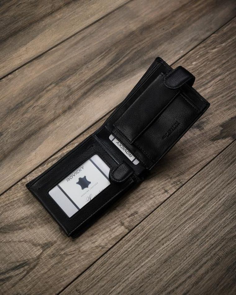 Portfel, czarny, skóra ekologiczna, Cavaldi