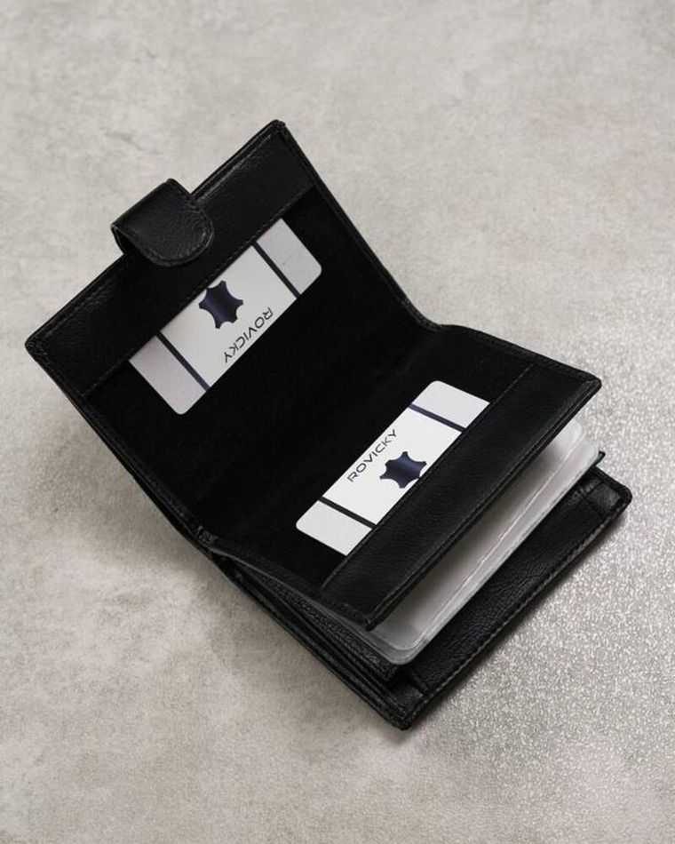 Portfel, czarny, skóra ekologiczna, Cavaldi