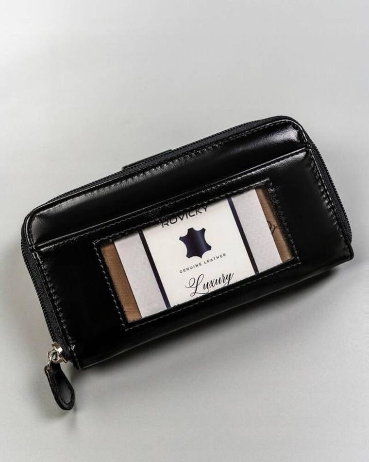 Portfel, czarny, skóra ekologiczna, Cavaldi