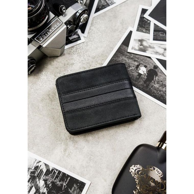 Portfel, czarny, skóra ekologiczna, Peterson