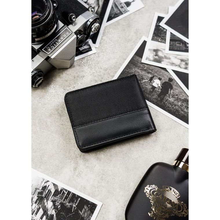 Portfel, czarny, skóra ekologiczna, Peterson