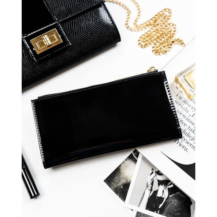 Portfel, czarny, skóra ekologiczna, Peterson