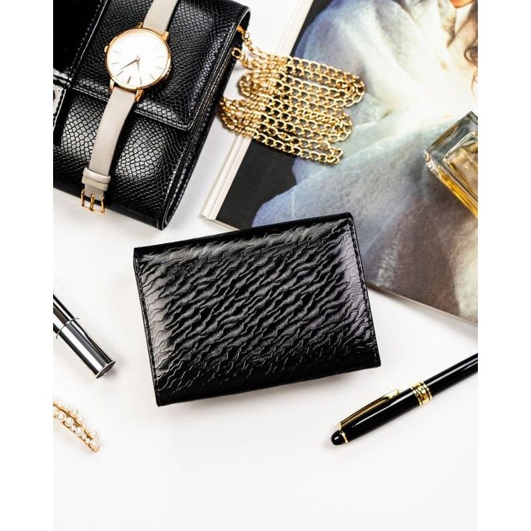 Portfel, czarny, skóra naturalna i ekologiczna, Peterson