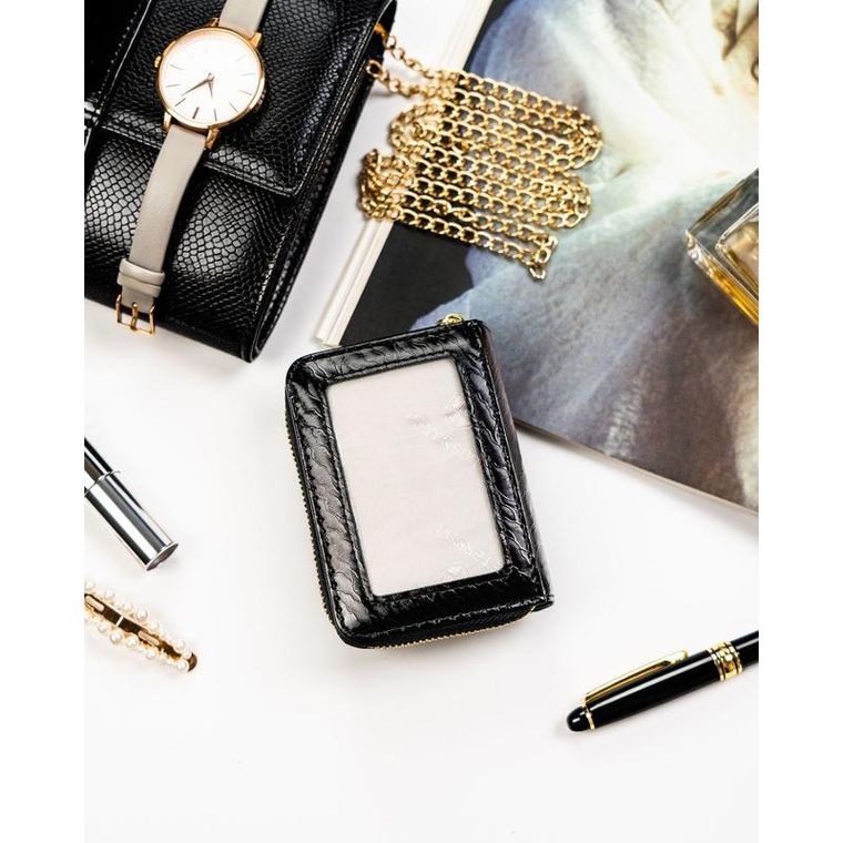 Portfel, czarny, skóra naturalna i ekologiczna, Peterson