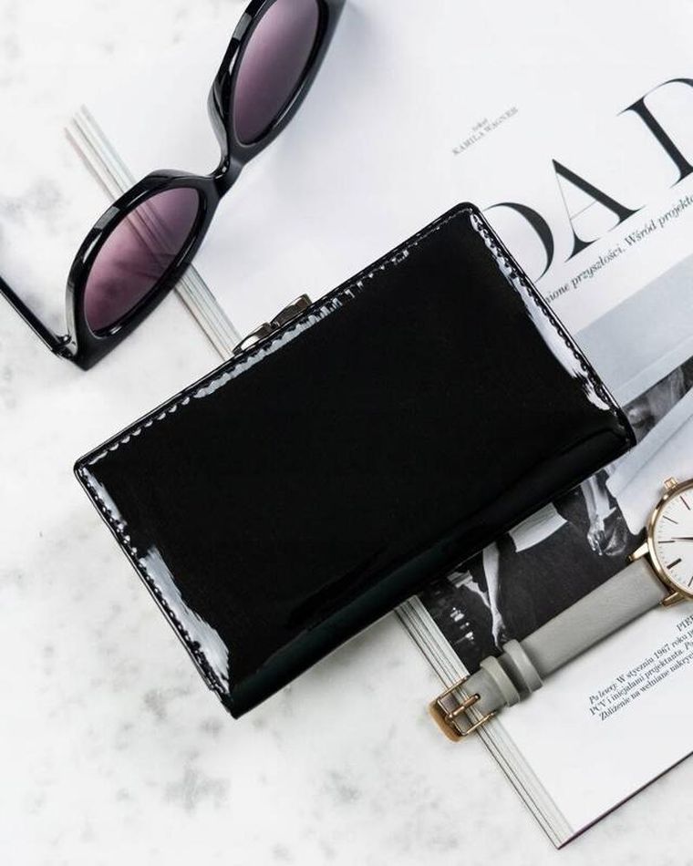 Portfel, czarny, skórzany, 4U Cavaldi