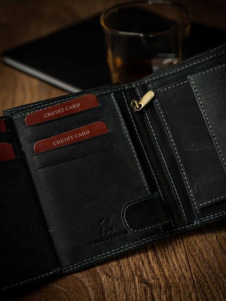 Portfel, czarny, skórzany, Always Wild