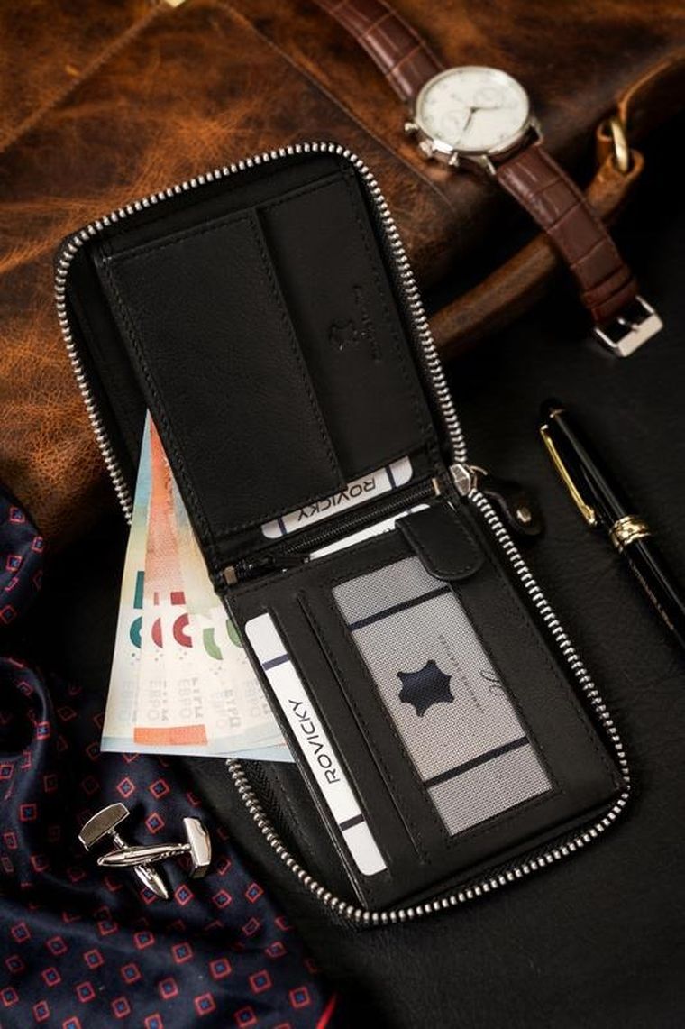 Portfel, czarny, skórzany, Always Wild