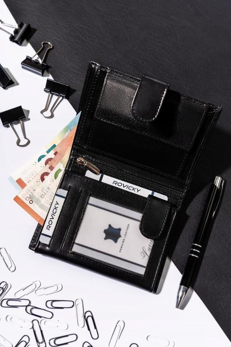 Portfel, czarny, skórzany, Always Wild