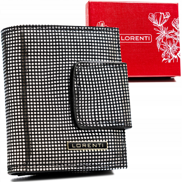 Portfel, czarny, skórzany, Lorenti