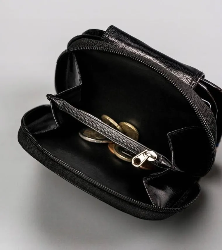 Portfel, czarny, skórzany, Peterson