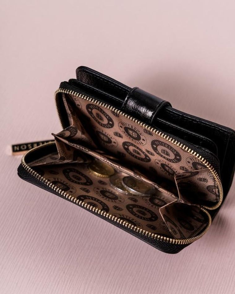 Portfel, czarny, skórzany, Peterson