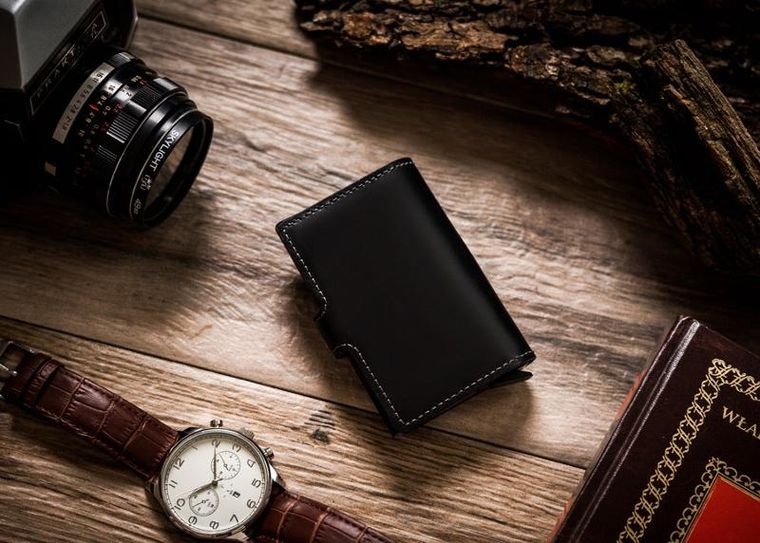 Portfel, czarny, skórzany, Peterson