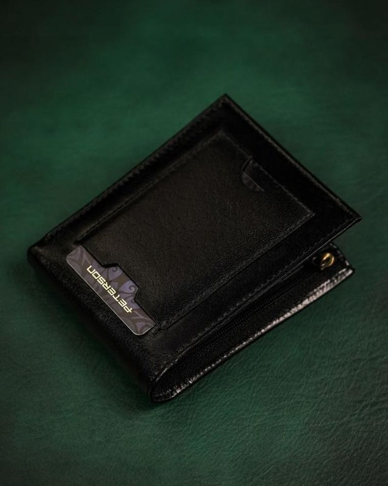 Portfel, czarny, skórzany, Peterson