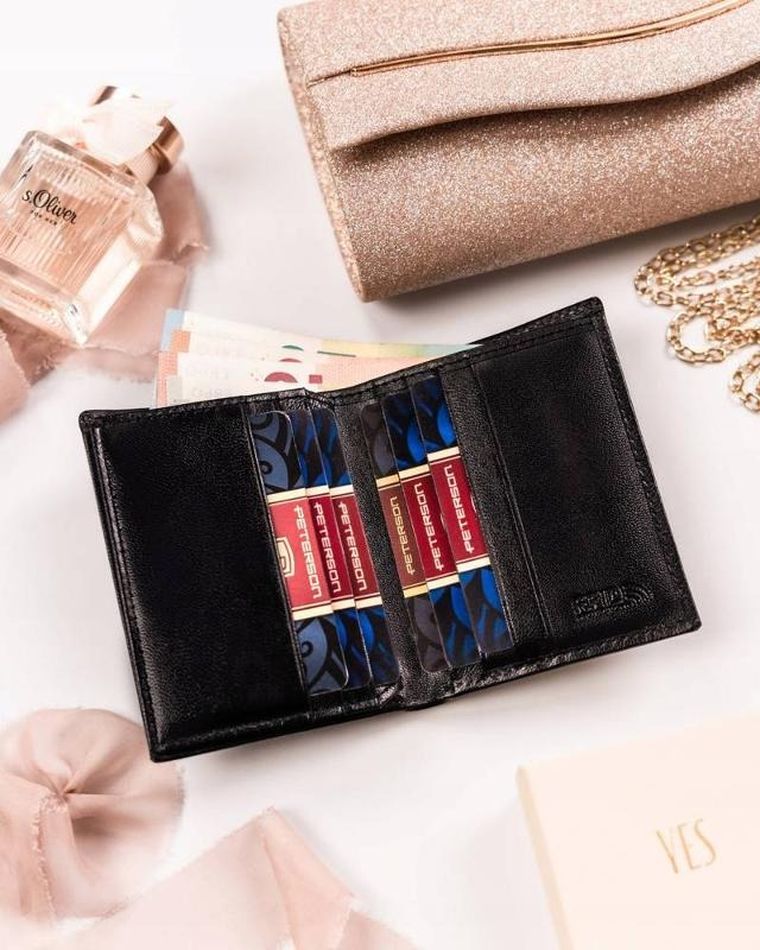 Portfel, czarny, skórzany, Peterson