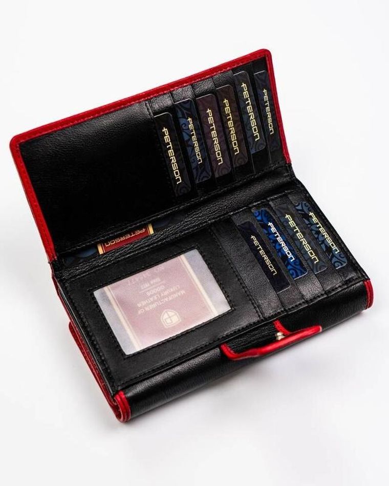 Portfel, czarny, skórzany, Peterson
