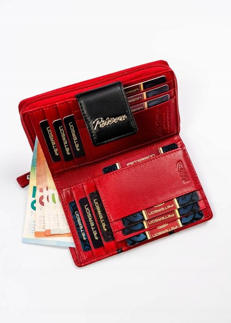 Portfel, czarny, skórzany, Peterson