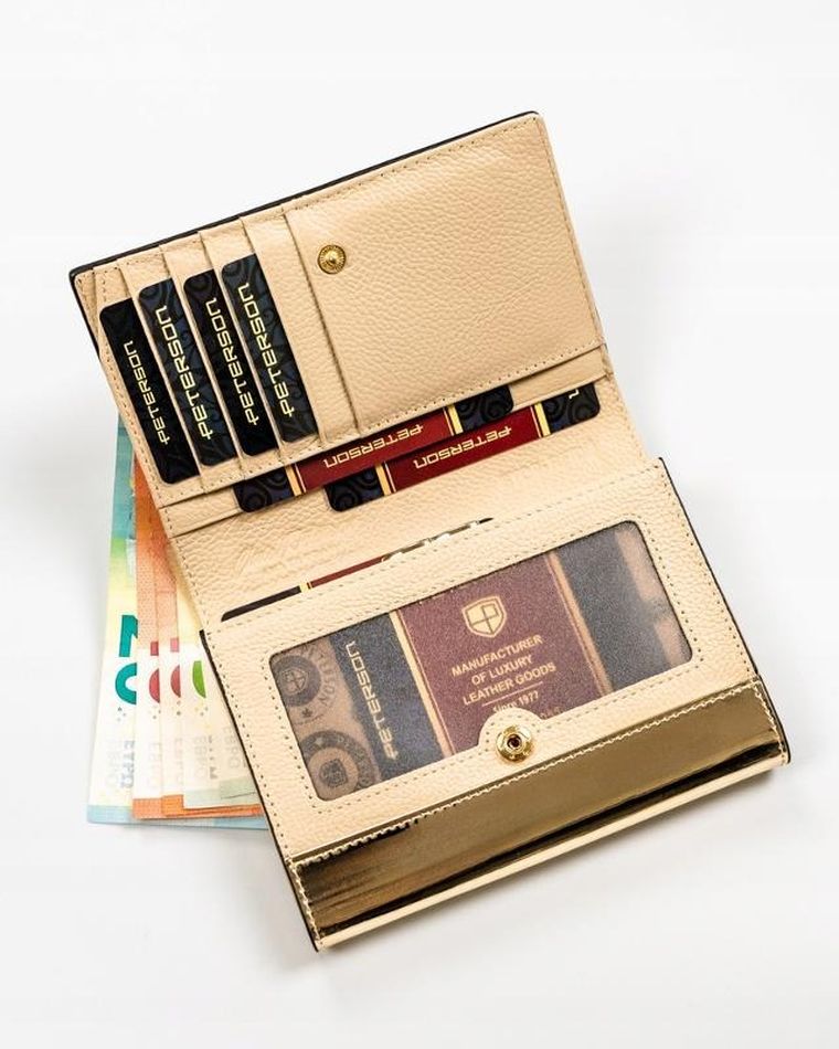 Portfel, czarny, skórzany, Peterson