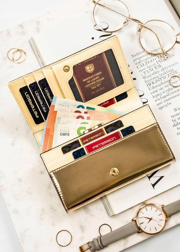 Portfel, czarny, skórzany, Peterson