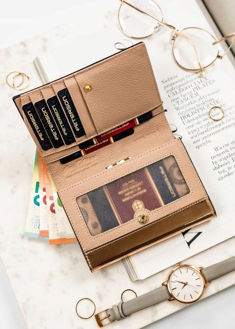 Portfel, czarny, skórzany, Peterson