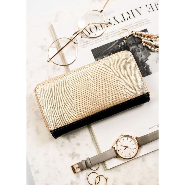 Portfel, czarny, skórzany, Peterson