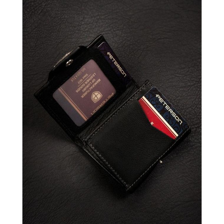 Portfel, czarny, skórzany, Peterson