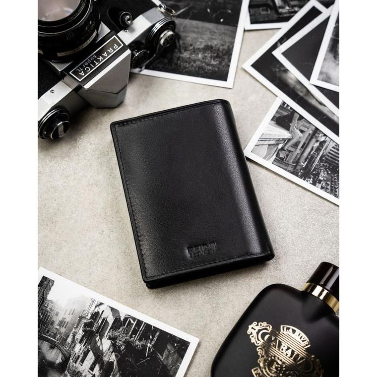 Portfel, czarny, skórzany, Peterson